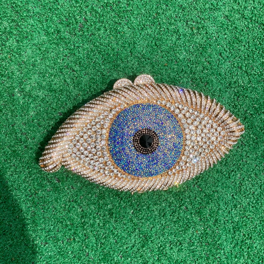Onyx evil eye clutch